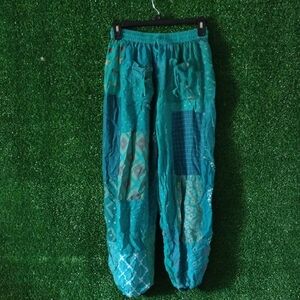 Teal Patchwork Women's Pants